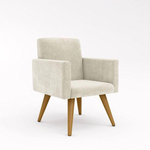 Poltrona Decorativa - Cadeira Escritório Bege