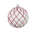Ver imagem 1 de Con 03 Bolas Natalinas Plastico Branca C Verm 12cm Florarte