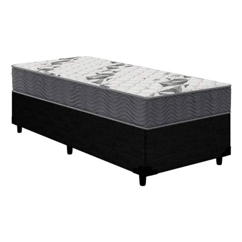 Conjunto Box Solteiro: Colchão Anatômico Ortobom D33/ep Airtech 100 + Base Crc Courano Black(