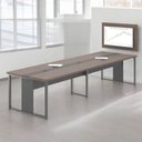 Ver imagem 1 de Mesa de Reunião e Painel para TV Siena sem Gavetas MDP 360cm Freijó Preto Casah