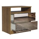 Ver imagem 5 de Mesa de Cabeceira Madesa 3227 2 Gavetas com Espelho Rustic Cor:rustic