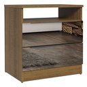 Ver imagem 1 de Mesa de Cabeceira Madesa 3227 2 Gavetas com Espelho Rustic Cor:rustic