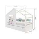 Ver imagem 3 de Cama Casinha com Janela com 02 Gavetas Madeira Maciça Branco Housin