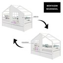 Ver imagem 5 de Cama Casinha com Janela com 02 Gavetas Madeira Maciça Branco Housin