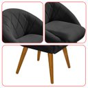 Ver imagem 7 de Kit 4 Poltrona Sala Decorativa Louis Veludo Preto Pés Palito Castanho