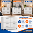 Ver imagem 6 de Cômoda Raissa 8 Gavetas Grande para Organização de Roupas e Acessórios no Quarto