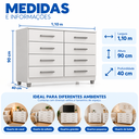 Ver imagem 5 de Cômoda Raissa 8 Gavetas Grande para Organização de Roupas e Acessórios no Quarto