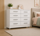Ver imagem 1 de Cômoda Raissa 8 Gavetas Grande para Organização de Roupas e Acessórios no Quarto