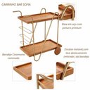 Ver imagem 4 de Carrinho Bar Sofia em Mdf Laminado Cinamomo Estrutura em Aço