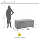 Ver imagem 4 de Puff Baú Casal Base Madeira Maciça 140cm Slim