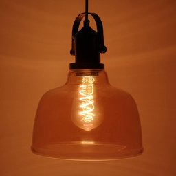 Kit Pendente de Vidro Âmbar Ágata + Lâmpada LED Bivolt Filamento Espiral Original - 7
