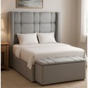 Ver imagem 2 de Recamier Banco Baú Estofado 195 Cm Tania Linho Cinza Idf Decor