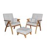 Kit 2 Poltrona 1 Namoradeira Giovana com 1 puff linho White Off Ideal Moveis - 4