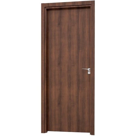 Porta Interna Esquerda P/ Banheiro 215X76X14Cm Mogno