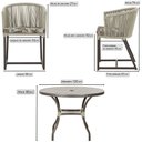 Ver imagem 2 de Mesa com 6 Cadeiras de Jantar Roma 120cm e Noronha em Alumínio Marrom Corda Náutica Estofado 6 Trama