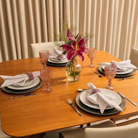 Conjunto Completo Mesa Posta Portina - Jardim de Inverno Porcelana sem Talheres/copos/taças - 20 Peç