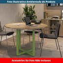 Ver imagem 2 de Mesa de Reunião Redonda P25 Pandin 110 Cm (largura) Tampo Mdp Noce Naturalle Pé Aço Tubular Verde