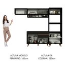 Ver imagem 6 de Armário de Cozinha Completa 260cm Preto Reims Madesa 07