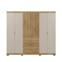 Ver imagem 4 de Guarda Roupa Roupeiro Casal Dubai Ouro 6 Portas 4 Gavetas Nature Fendi Vila Rica