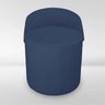 Puff Orgânico Redondo com Encosto Luxo Composé Corino e Suede para Sala e Recepção:azul - 1
