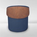 Ver imagem 6 de Puff Orgânico Redondo com Encosto Luxo Composé Corino e Suede para Sala e Recepção:azul