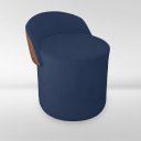 Ver imagem 3 de Puff Orgânico Redondo com Encosto Luxo Composé Corino e Suede para Sala e Recepção:azul