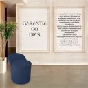 Ver imagem 4 de Puff Orgânico Redondo com Encosto Luxo Composé Corino e Suede para Sala e Recepção:azul