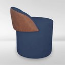 Ver imagem 5 de Puff Orgânico Redondo com Encosto Luxo Composé Corino e Suede para Sala e Recepção:azul