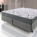 Ver imagem 2 de Cama Box Queen Size 158x198 Courino Linho Cinza com Colchão Mola Ensacada