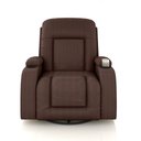 Ver imagem 6 de Poltrona do Papai Reclinável Massagem e Aquecimento Giratório Balanço 2 Porta Copos Mark Pu Marrom C