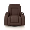 Poltrona do Papai Reclinável Massagem e Aquecimento Giratório Balanço 2 Porta Copos Mark Pu Marrom C - 6