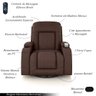 Poltrona do Papai Reclinável Massagem e Aquecimento Giratório Balanço 2 Porta Copos Mark Pu Marrom C - 3