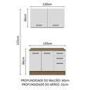 Ver imagem 4 de Kit com Balcão e Armário Aéreo Multiuso 120cm Agata Madesa