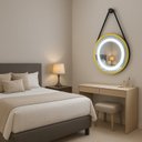 Ver imagem 4 de Espelho Redondo Iluminado 40cm com Alça Touch 2 Leds com Alça Adnet Reduna