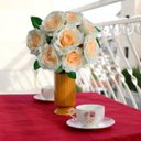 Ver mais imagens de 10 Hastes de Rosas Artificiais Creme Elegantes para Decoração Interna
