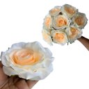 Ver imagem 4 de 10 Hastes de Rosas Artificiais Creme Elegantes para Decoração Interna