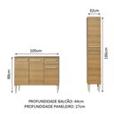 Ver imagem 3 de Cozinha Compacta Madesa Emilly Silver com Balcão e Paneleiro Rustic Cor:Rustic