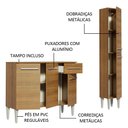 Ver imagem 4 de Cozinha Compacta Madesa Emilly Silver com Balcão e Paneleiro Rustic Cor:Rustic