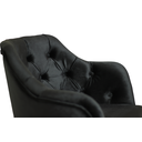 Ver imagem 3 de Cadeira Poltrona Ágata Veludo Preto com Capitonê e Base Giratória de Madeira