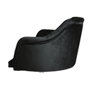 Ver imagem 2 de Cadeira Poltrona Ágata Veludo Preto com Capitonê e Base Giratória de Madeira