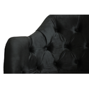 Ver imagem 4 de Cadeira Poltrona Ágata Veludo Preto com Capitonê e Base Giratória de Madeira