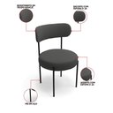 Ver imagem 4 de Mesa Jantar Vidro 160cm Off Kit 6 Cadeiras Aço Preto Boucle H02 - D'Rossi