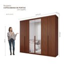 Ver imagem 3 de Guarda Roupa Casal Copacabana 6 Portas 6 Gavetas com Espelho MDF Pm Home