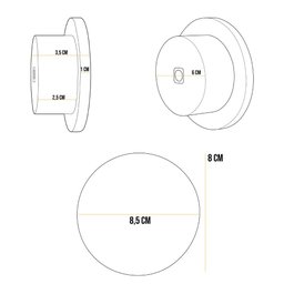 Kit 04 Pinos Suporte de Parede Madeira Preto Redondo Espelho Bolsa Cabide Decoração - Lyam Decor - 5