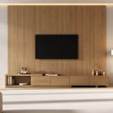 Ver imagem 1 de Rack Extensível com Painel TV 86 Polegadas Planejado 280x250cm Aruá CabeCasa MadeiraOriginals Marrom