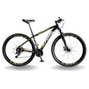 Ver imagem 1 de BICICLETA 29 PUMABIKE LINCE 24V STEEZ, FREIO MEC, SUSP 80MM, PRETO COM BRANCO E AMARELO, 21