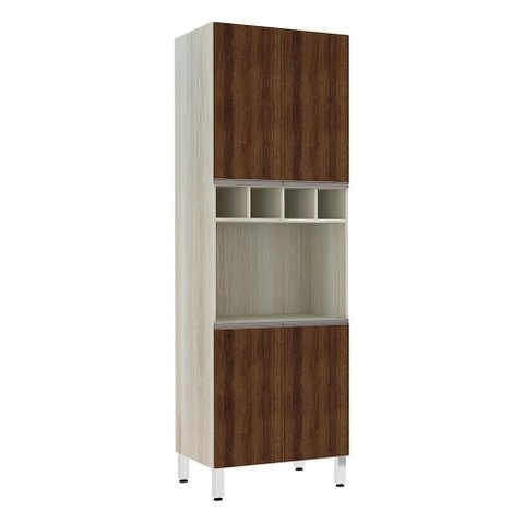 Paneleiro com Nicho de Microondas Luciane 70cm 4 Portas e 1 Nicho Luci
