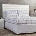 Ver imagem 2 de Jogo Cama Lençol Square Queen Quadriculado Percal 180 Fios 3 Peças - Branco