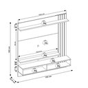 Ver imagem 4 de Painel para TV 65 pol com Bancada Suspensa 150cm Will C04 Noce Milano Preto Fosco - Lyam Decor