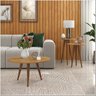 Conjunto Mesa de Centro/lateral/apoio Decorativa Slim Cinamomo Redonda Pés Palito - Patrimar Móveis - 2